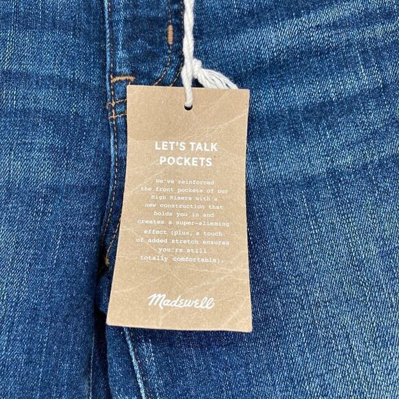 NWT Madewell Slim Straight High Rise Blue Jeans Size W23 - Picture 4 of 12